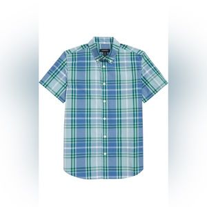 Nordstrom Boy’s Tilden Short Sleeve Plaid Print Button Down Shirt| Size: 10/12